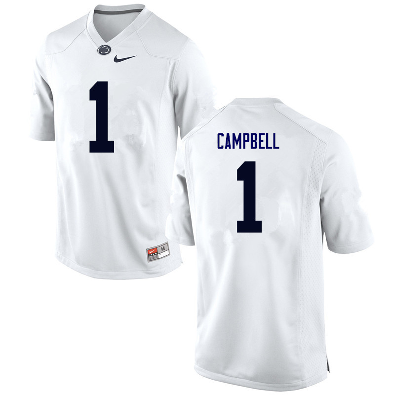 Men Penn State Nittany Lions #1 Christian Campbell College Football Jerseys-White - Click Image to Close